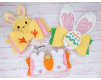 Easter Hairbows Embroidery Design Pack- ITH Embroidery Design - Digital File