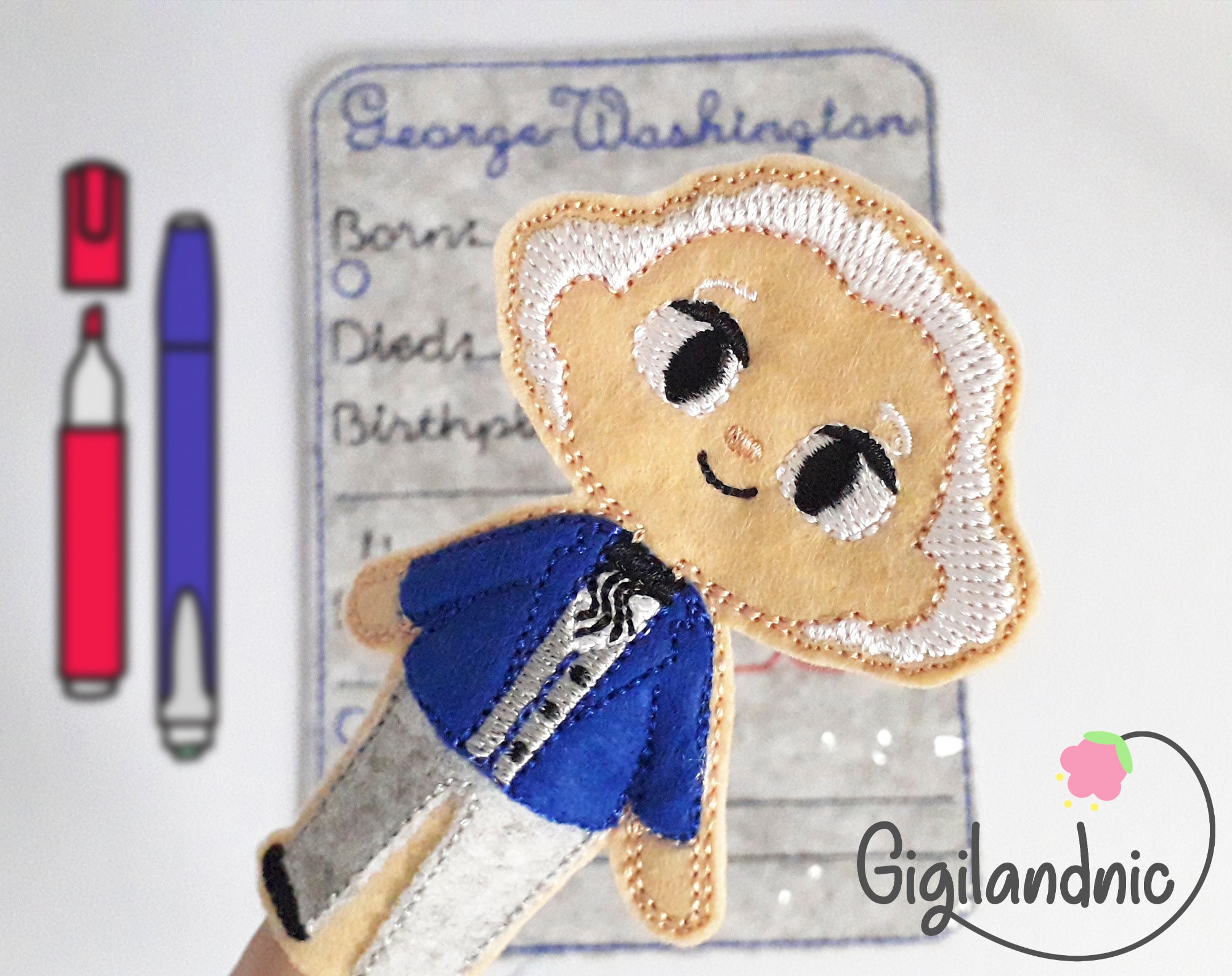 Washington Finger Puppet Quiet Book Pattern In The Etsy