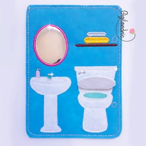 Toilet Busy Book Page. In The Hoop Embroidery Design. Machine Embroidery Design. Washroom Quiet Book Page- Digital File