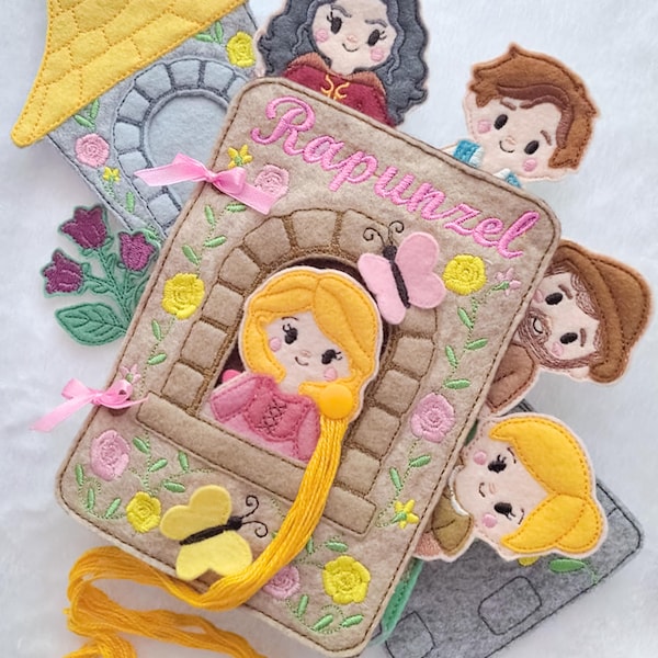 Rapunzel Quiet Book ITH embroidery Pattern -Grimm Brothers Version-Digital Download