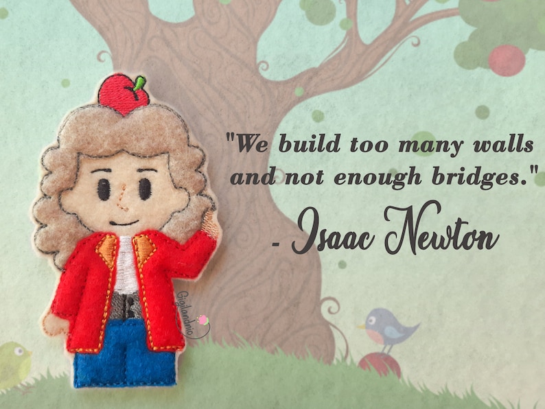 Isaac Newton Finger Puppet ITH Finger Puppets ITH Etsy