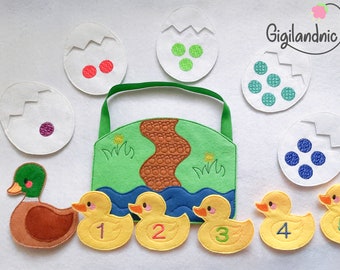 Five little ducks Finger Puppets - ITH Finger Puppets-Nursery Rhymes Finger Puppets - ITH Educational Toys- Digital File