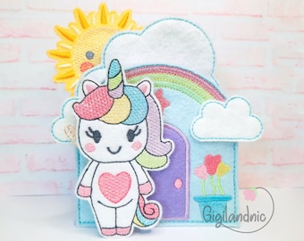 Unicorn House 4x4 / ITH Embroidery Design / Machine Embroidery Digital File