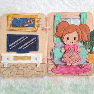 Living Room Doll House Page. In The Hoop Machine Embroidery Design. ITH Quiet book- Digital File ITH Pretend Play