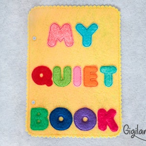 Quiet Book Cover-In The Hoop Embroidery design-Digital File- 5x7 and 6x8- Digital File