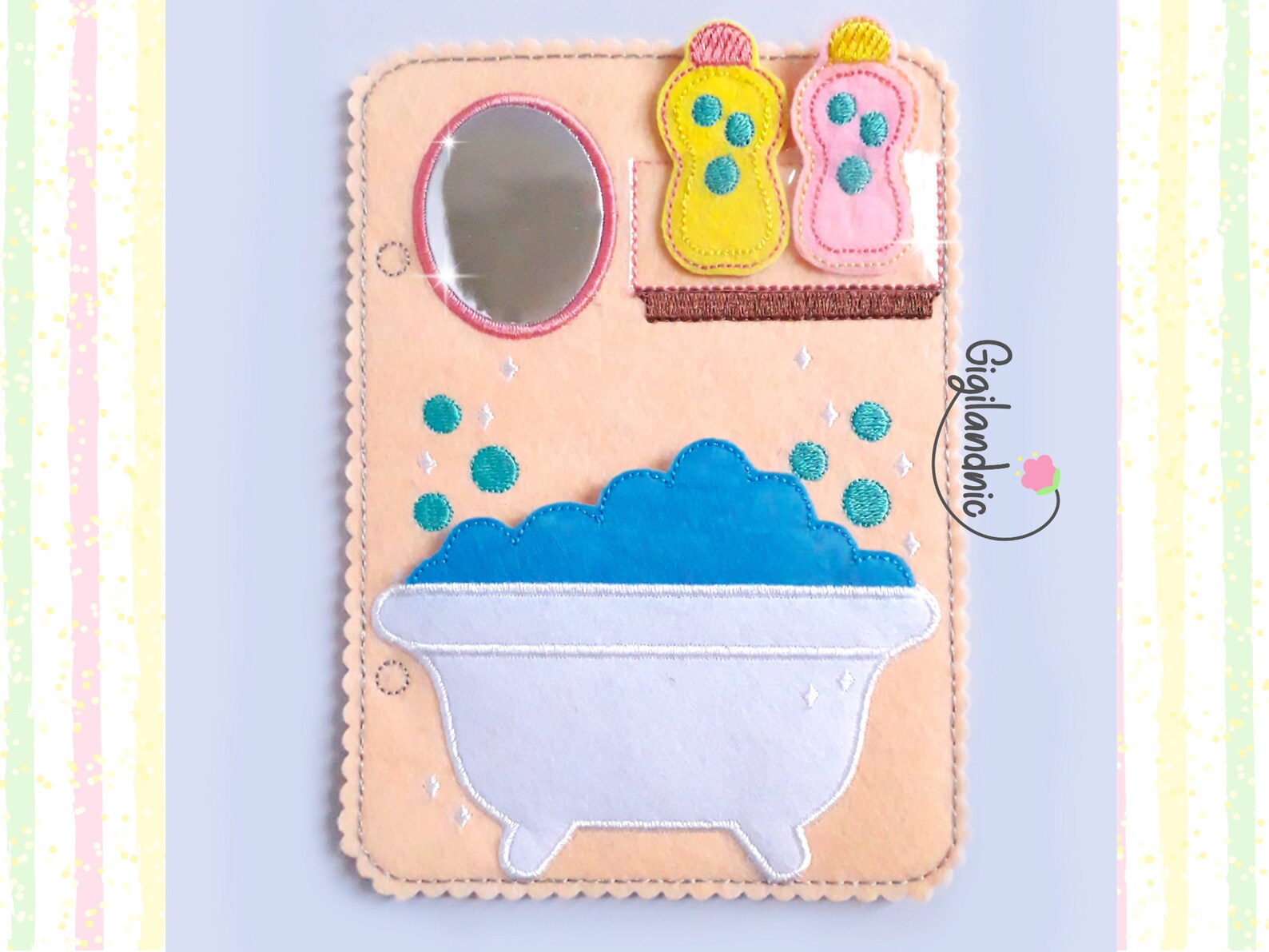 Bathtub Busy Book Page. In The Hoop Embroidery Design. Machine Etsy