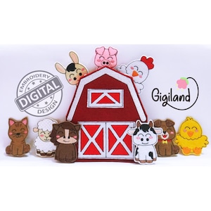 ITH Farm Finger Puppets Design-Digital Embroidery Design-Instan Download-Digital embroidery files-felties.- Digital File