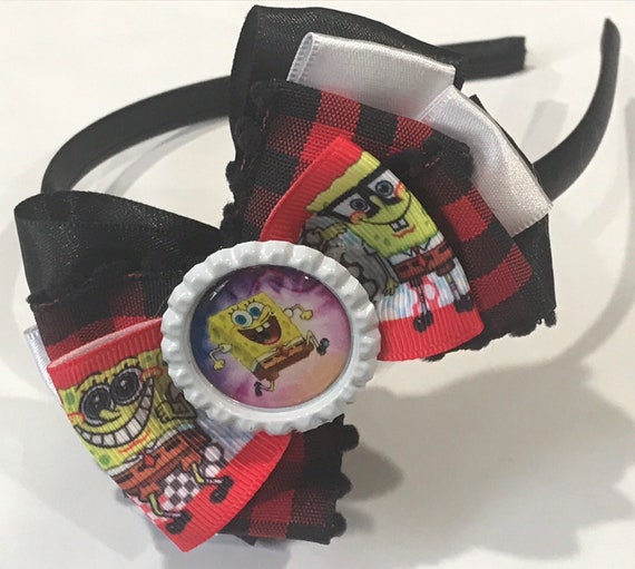 Spongebob inspired headband spongebob inspired hairbow Etsy