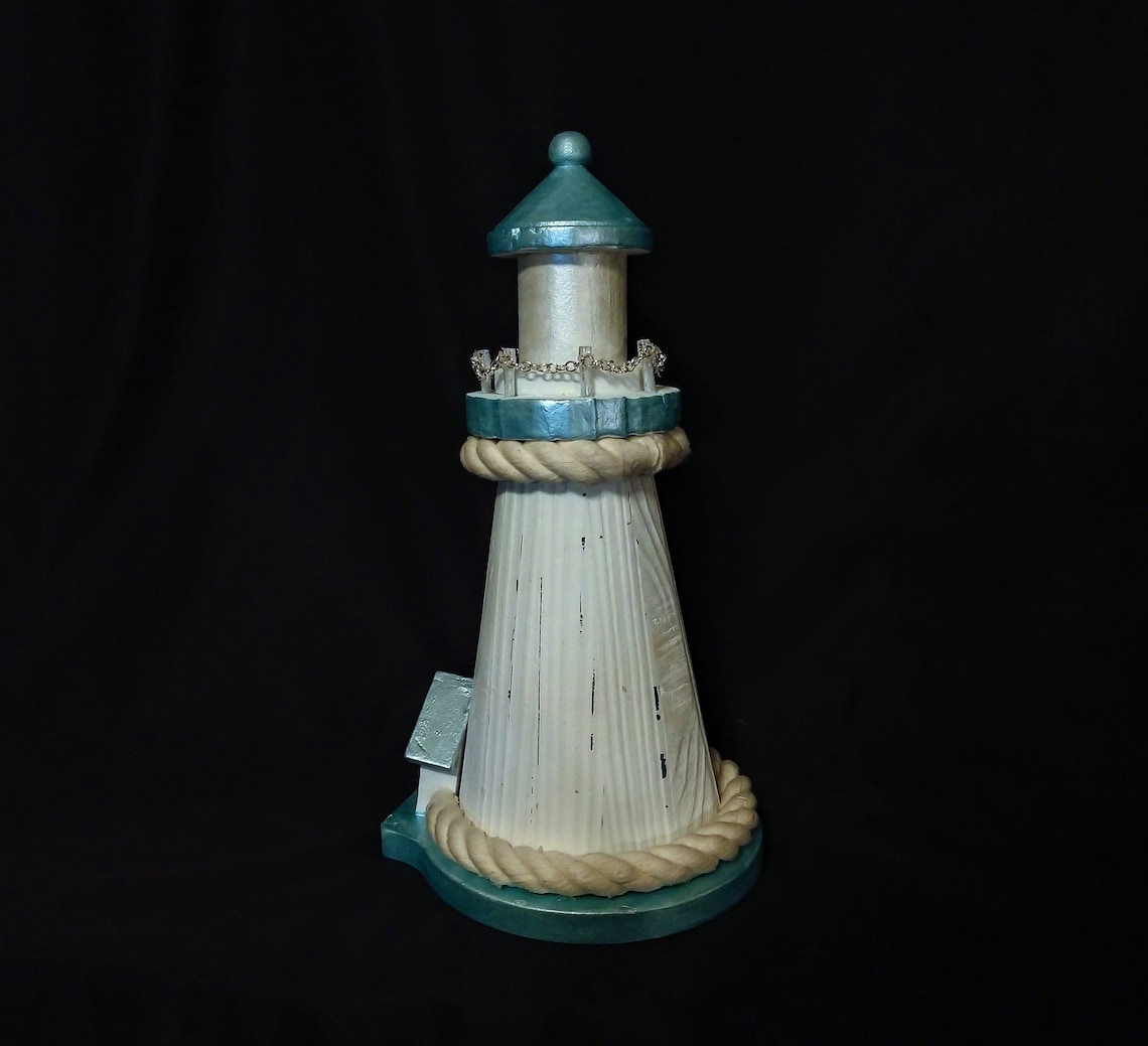 Light Up Lighthouse Wood Lighthouse LED lighthouse Tabletop Etsy