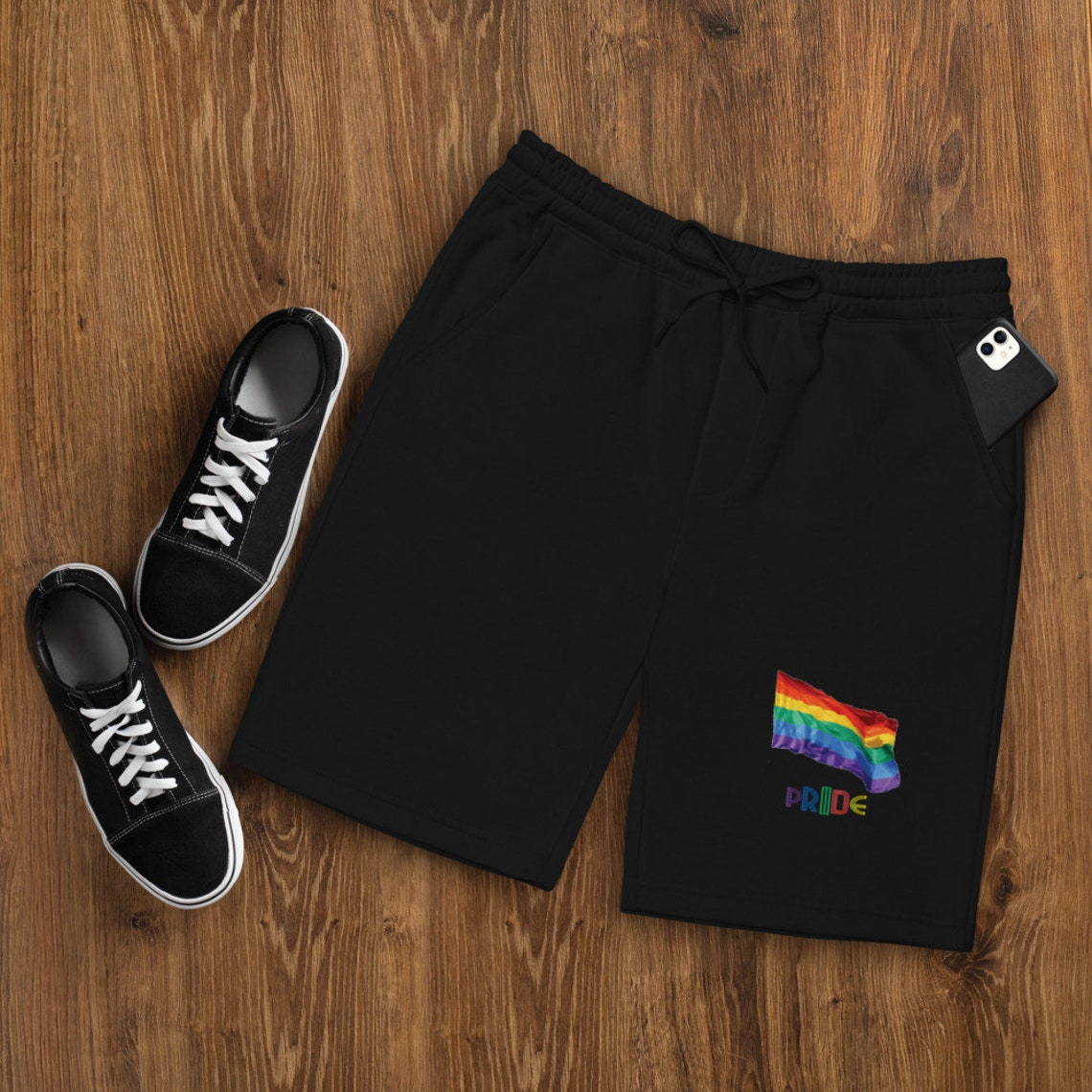 PRIDE FLAG Men's Fleece Shorts Etsy