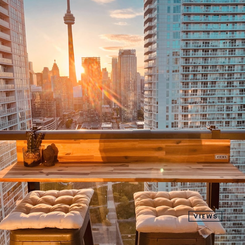 city urban scape with balcony bar feature