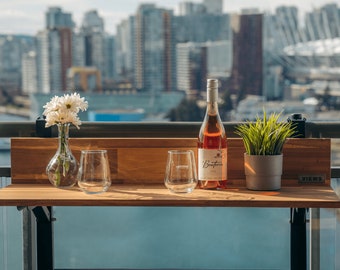 Bar Views Balcony™ de 90 cm | Mesa de bar ajustável com corrimão para pátio, varanda e deck