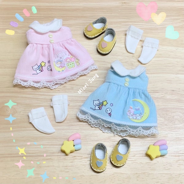 Doll Clothes for Lati Yellow doll / Pukifee/  My Meadow Twinkle. BJD doll outfit. Outfit for 1/8 doll / 16cm Height.