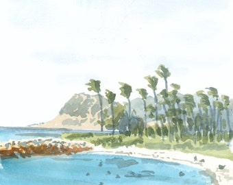 Ko Olina Lagoon 4, Part 2, Oahu, Watercolor Print, Plein Air, Limited Edition of 50 and Various Sizes