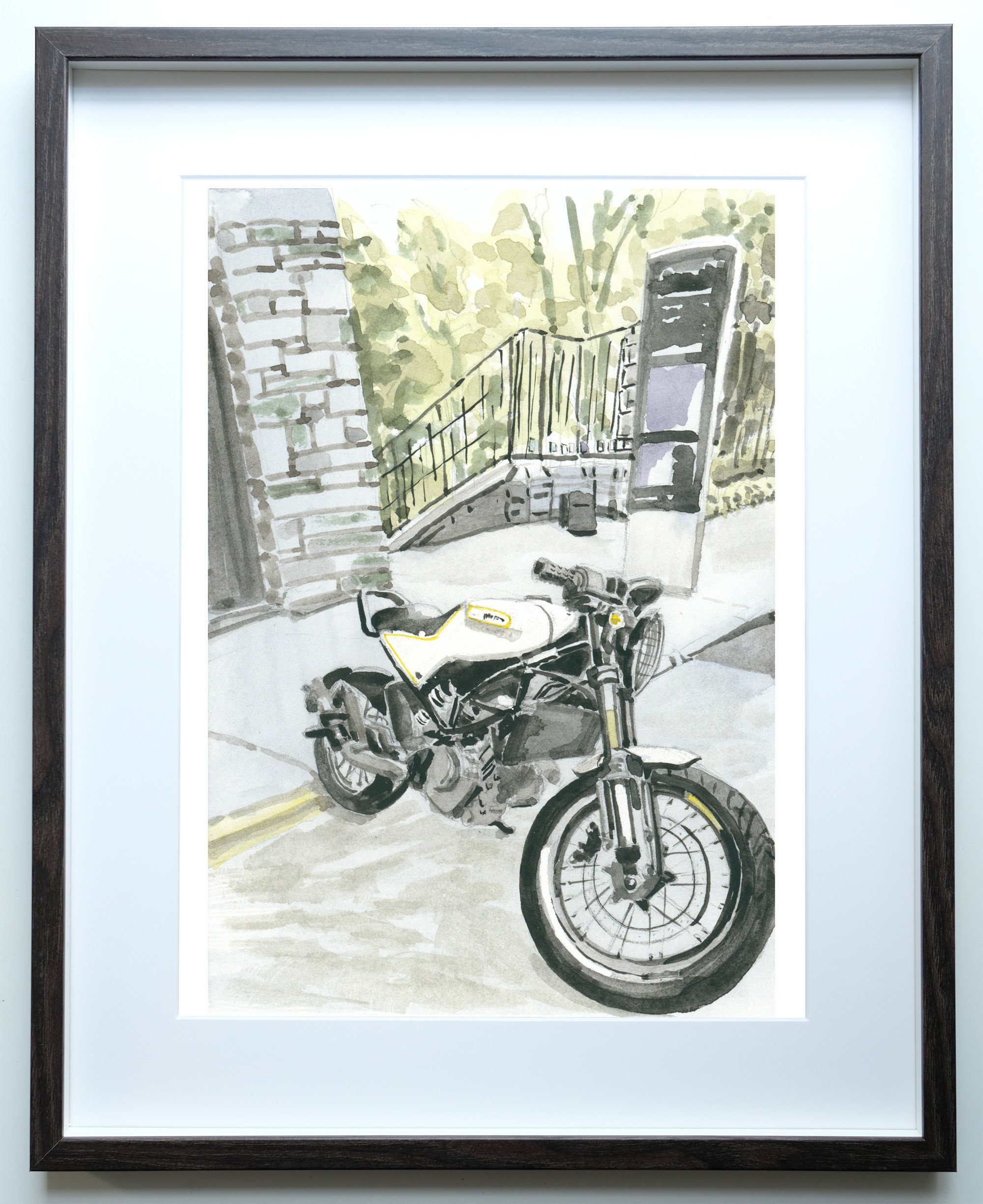 Husqvarna Motorcycle Painting, 5x7 Watercolor Print, Washington Height –  Art By Francis