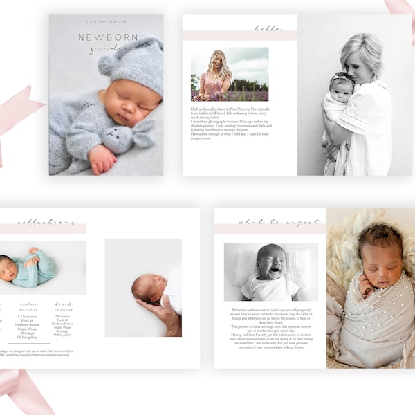 Newborn Photography Marketing Magazine, Photography Magazine Template, Baby, Maternity, Price Guide Template, Photoshop Template