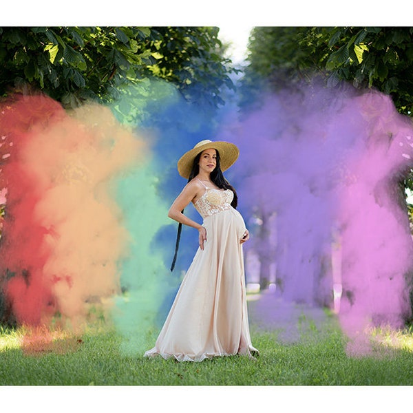 Smoke Bomb Overlays for Photoshop. Gender Reveal/Rainbow Baby, Pink Smoke, Blue Smoke, Rainbow Smoke. PNG's