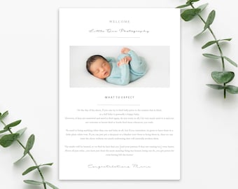 Newborn Photography Prep Guide Template (PSD, Digital Download)