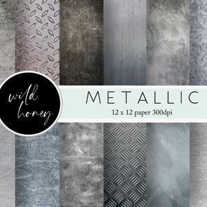 Carta digitale metallica, texture metalliche, acciaio, ferro, ruggine, industriale, carta per scrapbooking, download digitale, grunge, texture grintose