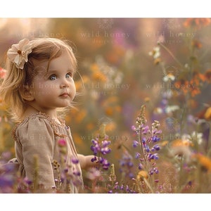 Wildflowers Digital Backdrop, Multicolor, Flower Field, Digital Background, Portrait Photography, Flowers, Painterly, Summer, Spring