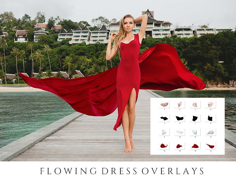 Flowing Dress Overlays Flying Fabric Overlays Etsy