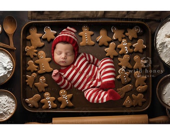 Gingerbread Baby Digital Backdrop: Holiday Newborn (Digital Download)