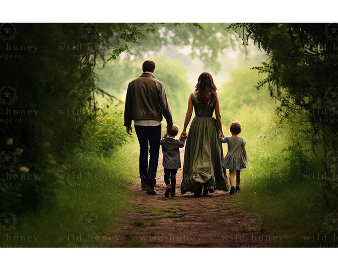 Sunny Green Path Digital Backdrop, Trees, Rural, Countryside, Digital ...