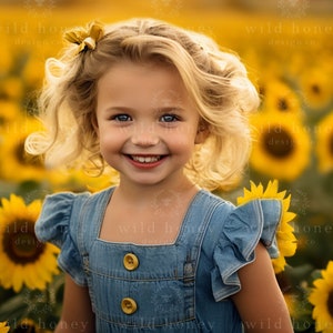 Sunflower Field Digital Backdrop, Flowers, Floral, Field, Digital Background, Portrait Photography