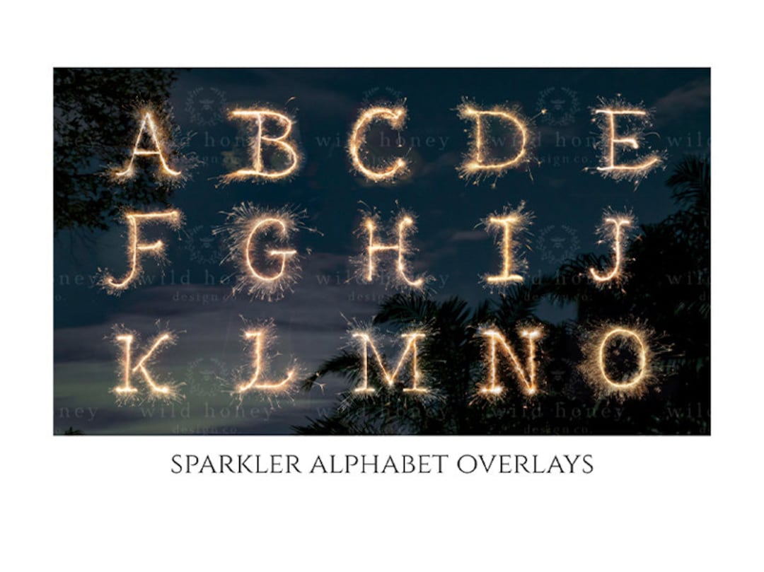 Fireworks Letters Sparkler Alphabet Overlays, Fireworks, Wedding, Night, Commerical Use ...