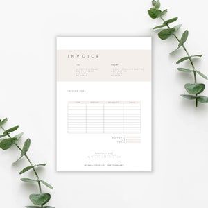 Photography Invoice Template: Printable Business Form (Photoshop & Word)
