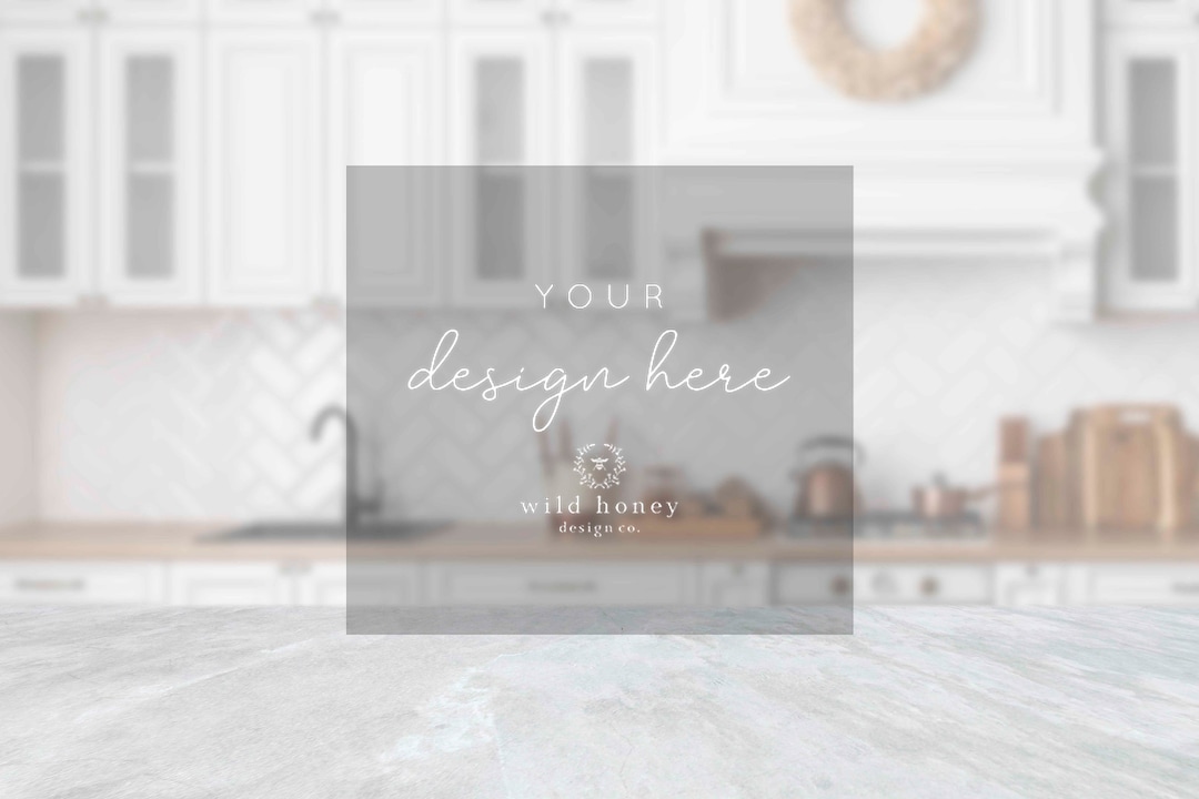 Kitchen Mockup Background, Table, Digital Background, Farmhouse, White