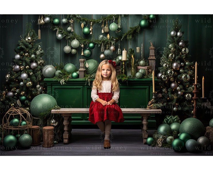 Warmbaby Kids Clothing 10x10ft Christmas Photography Backdrop - Tree Wreath Fireplace Xmas Background Christmas Photography Backdrop Background
