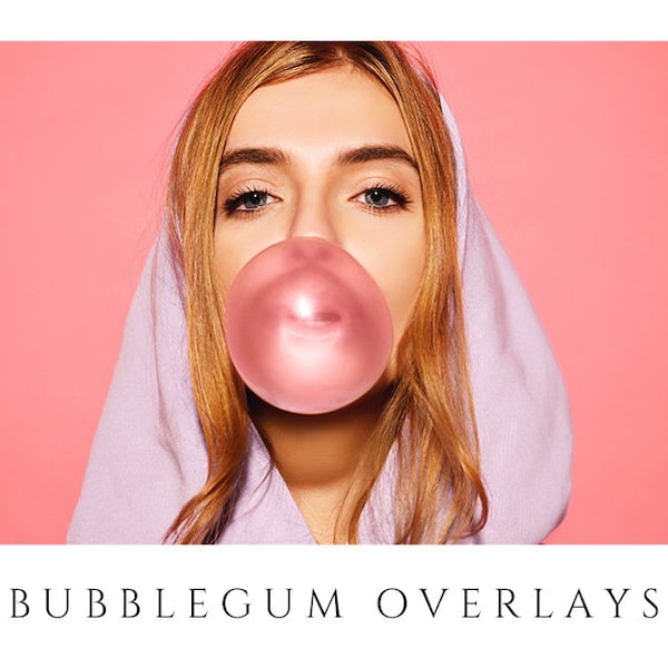 Bubblegum Overlays, PNG's, Blowing Bubbles, Photoshop Overlays, Photography Props, Transparent PNGs