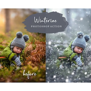WINTERIZE Photoshop Action to add realistic snow effects & the ONLY Snow Overlay you&#39;ll ever need. Overlays, PS actions