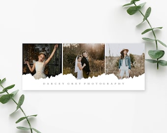 Puede incluir: Un collage de tres fotografías que presentan a diferentes personas en diversos entornos. La primera imagen muestra a una niña con un vestido blanco de pie frente a una puerta de madera desgastada. La segunda imagen muestra a una pareja con atuendo de boda de pie en un campo. La tercera imagen muestra a una mujer con una chaqueta vaquera y pantalones blancos de pie en un campo. El texto "DARCEY GREY PHOTOGRAPHY" se muestra debajo de las imágenes.