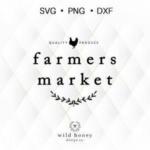 Boerenmarkt SVG, DXF, PNG, boerderij clipart, snijden, boerderij vector, vintage bord, woord silhouet, teken huisdecoratie, formulering draagtas