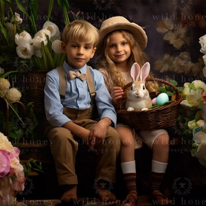 Spring Flowers Digital Backdrop, Easter, Flowers, Floral, Studio, Digital Background