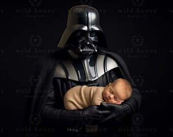 Darth Vader Newborn Digital Backdrop, Star Wars, Sci Fi, Baby, Photography Background