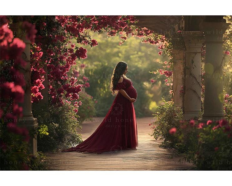 Toile de fond numérique Flower Pergola : Maternité (téléchargement numérique)