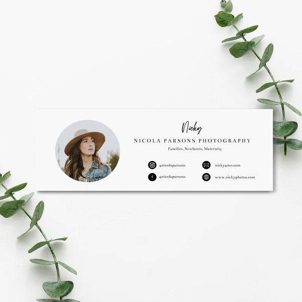 Email signature template, Photoshop template, Small Business, Photographer signature template, Email template, Social media, Website