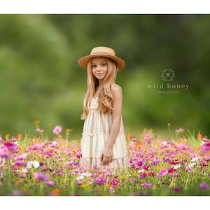 Wildflowers Digital Backdrop, Flower Field, Digital Background for Photography, Flowers, Composite, Summer, Spring