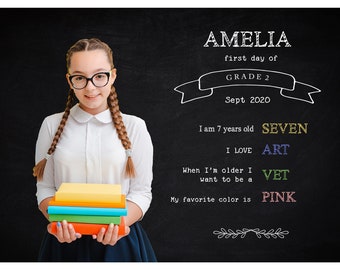 Back To School Digital Backdrop, Boy Girl, Blackboard, Black Studio, Chalkboard, Background Photography, Composite, Elementary, Primary, PSD