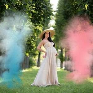 Geschlecht offenbaren Rauchbomben BILDER. Overlays für PHOTOSHOP. Regenbogen-Baby, rosa Rauch, blauer Rauch. png