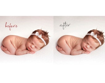 Newborn Photography: Redness Removal Photoshop Action (Digital Download)