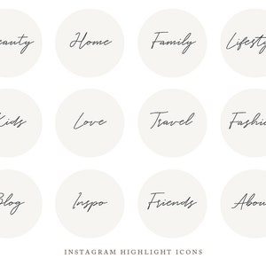 Instagram Story Highlight Cover Icons, White Paper, Handwriting, Cursive, Influencer, Blogger