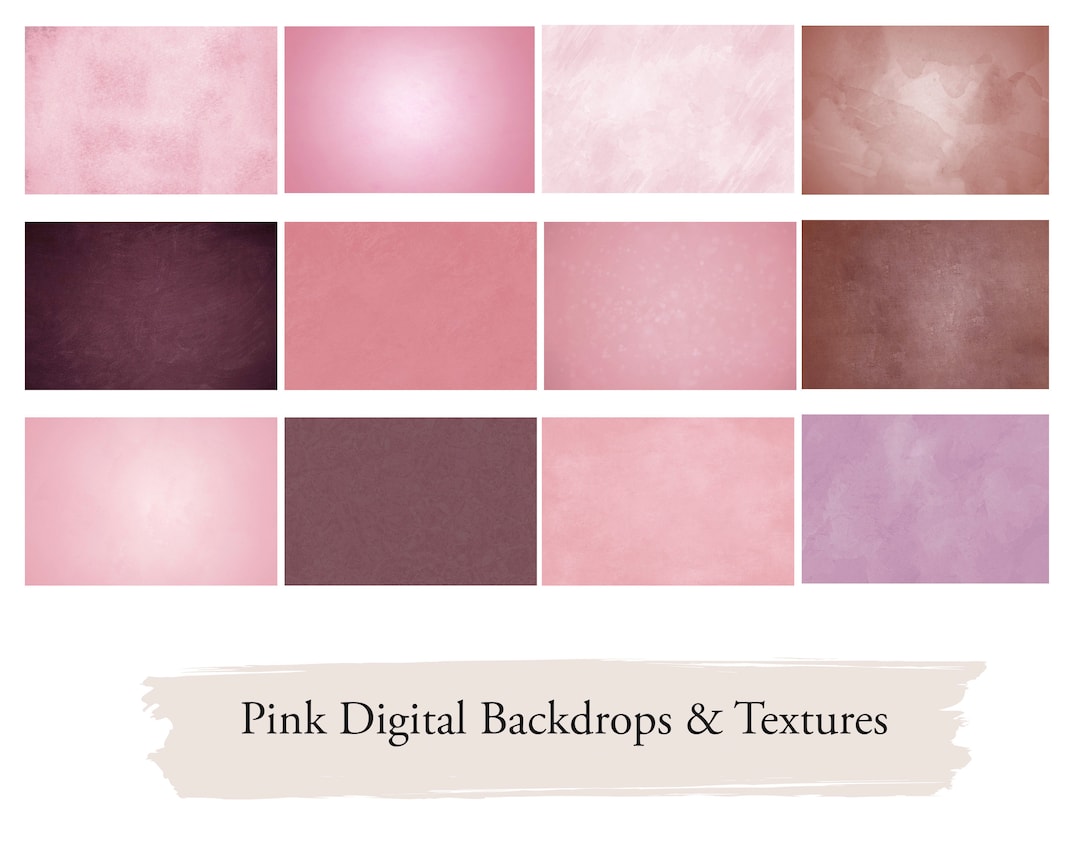 Handpainted Pink Backdrops for PS Textures, Fine Art, Canvas, 12 Digital Backdrops