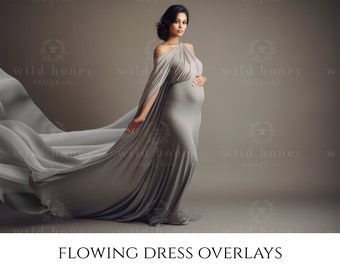 Flowing Dress Overlays, Flying Fabric Overlays, Photoshop Dress overlay, Photo Prop, Overlays, Transparent Png