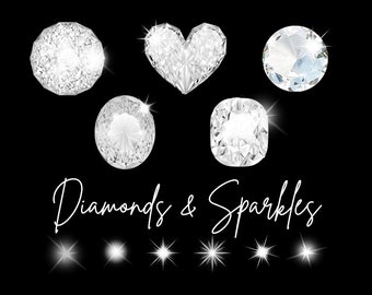 Diamond Overlays, PNG, Clipart, Sparkles, Jewels, Transparent PNG's, Photoshop Overlays, Digital Props, Digital Background