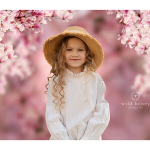ピンクの花のデジタル背景、写真撮影用のデジタル背景、ピンクの花、果樹園、桜、合成、春