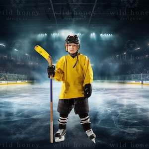 Ice Hockey Arena Digital Backdrop, Ice Rink, Skating, Hockey, Speed, Sports, Athlete, Photography Digital Background
